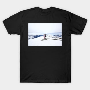 Snowboarding woman on snow Long T-Shirt